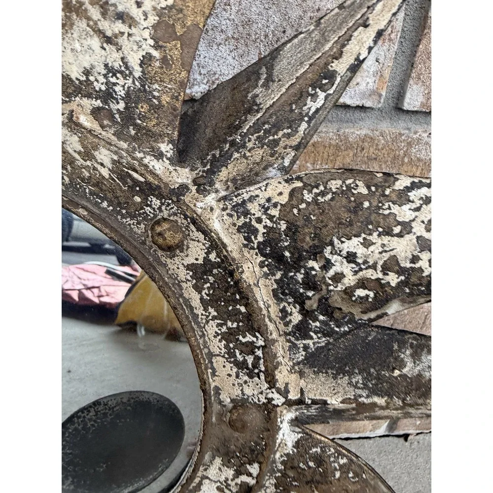 Vintage Y2k Metal Celestial Sunburst Mirror Candle Holder Bohemian 22